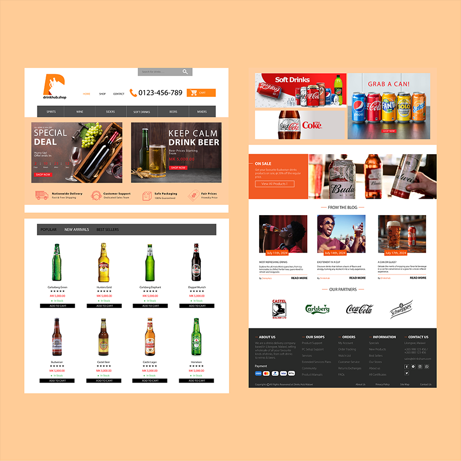 Drinks Hub - Website Design
